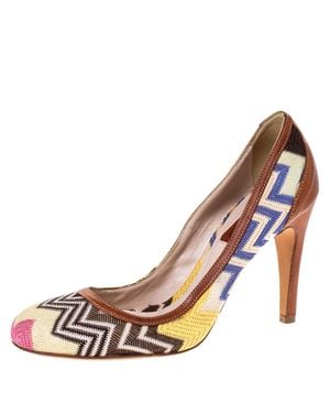 Missoni Patterned Knit Fabric Pumps - Natural