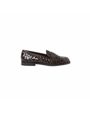 Loeffler Randall Rachel Woven Leather Loafers - Black