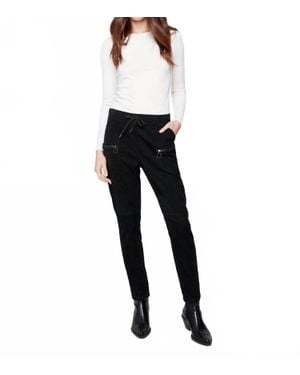 Charlie b Zipper Detail Pull-On Cord Pants - Black