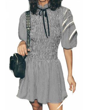 Wishlist Gingham Smocked Mini Dress - Gray