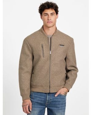 Guess Alonzo Full-Zip Biker Jacket - Natural
