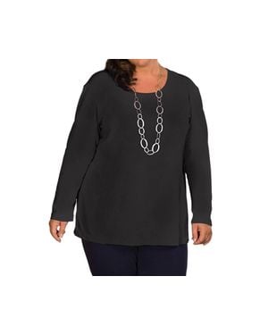 On The Plus Side Jersey Long Sleeve U-Neck Tee - Black