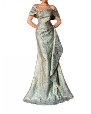 Alyce Paris Removable Sleeve Draped Mother Of The Bride Dress - Green