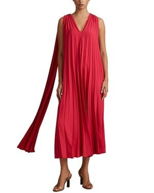 Reiss Loreli Pleated Occasion Gown - Red