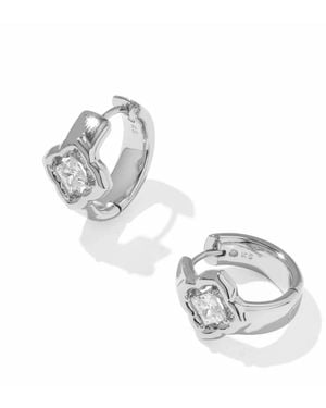 Kendra Scott Mallory Crystal Huggie Earrings - Metallic