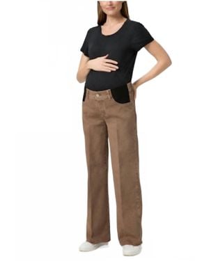 PAIGE Anessa Maternity Jeans With Raw Hem - Multicolor
