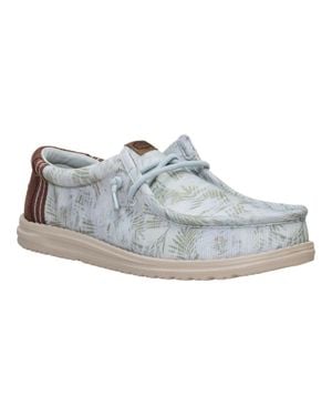 HEYDUDE Wally 45244-3Bl Harbor Washed Palm Casual Shoes Mew1746 - Blue