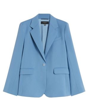 Weekend Lamine Structured Tailored Fabric Blazer - Blue