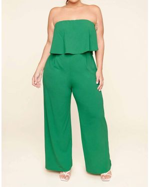 Sugarlips Plus Elvie Strapless Jumpsuit Curve - Green