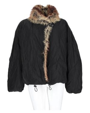 Isabel Marant Voluminous Fur Trim Casual Jacket - Black
