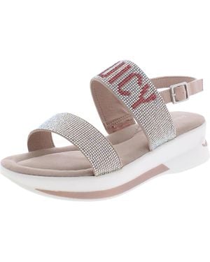Juicy Couture Jc Idol Rhinestone Graphic Wedge Sandals - Metallic