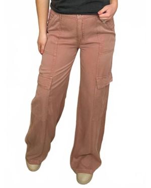 Risen Draya High-Rise Wide Leg Cargo Pants - Brown