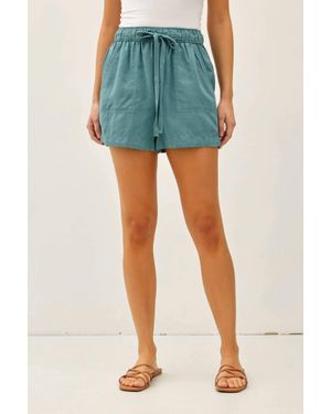Be Cool High Rise Tie Shorts - Blue