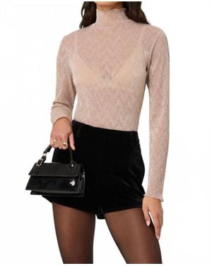 Astr Kyra Sheer Metallic Top - Black