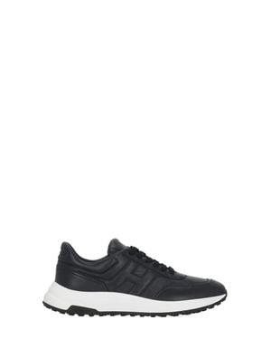 Hogan Round Toe Hyperlight Leather Sneakers - White