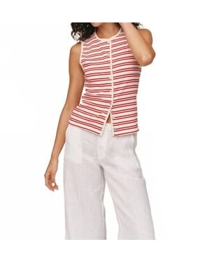 Bella Dahl Sleeveless Fitted Button Down Top - Multicolor
