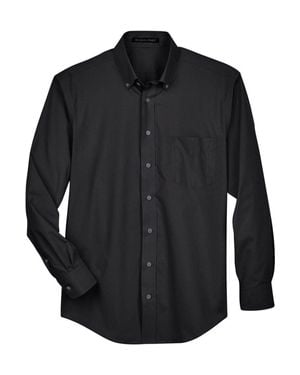 Devon & Jones Crown Collection Broadcloth Woven Dress Shirt - Black