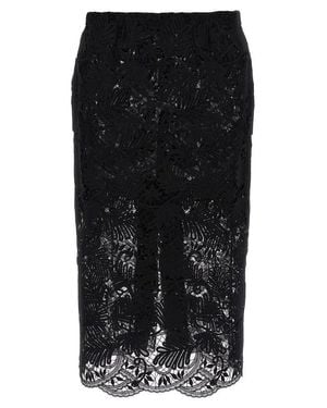 Ermanno Scervino Intricate Lace Effect Skirt With Tulle Lining - Black