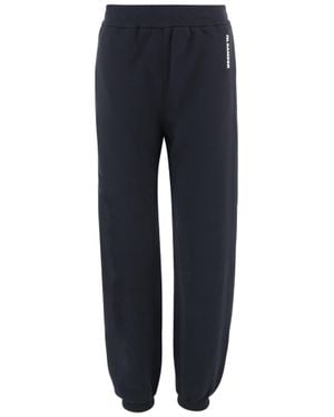 Jil Sander Relaxed Fit Cotton Track Pants With Logo Print - Blue