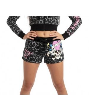 Ed Hardy Love Kills Slowly Skull Zip Front Hoodie - Black