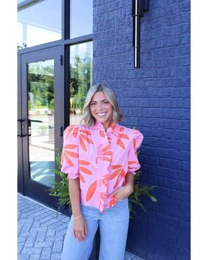 Karlie Sunset Spritz Blouse - Blue