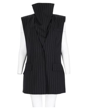 Sportmax Pinstripe Tailored Sleeveless Tank Top - Black