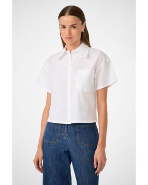 Trina Turk Komore Cropped Button-Front Top - White