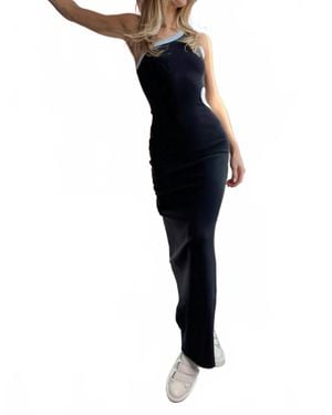 Third Form Ring Around One Shoulder Maxi Dress - Blue