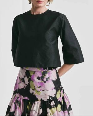 byTiMo Taffeta Crew Neck Top - Black
