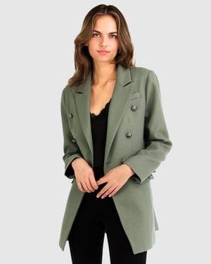 Belle & Bloom Princess Polina Textured Weave Blazer - Gray