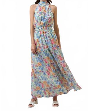 Sugarlips Ezia Garden Jetter Halter Maxi Dress - Blue