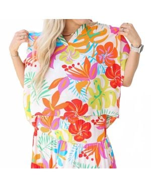 Adrienne Emerson Floral Blouse - Blue