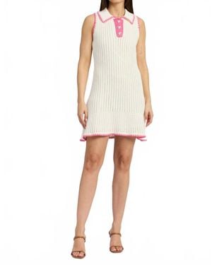 En Saison Rebecca Stitch Mini Dress - White