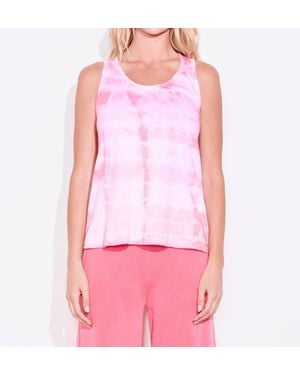 Sundry Crossback Tie Dye Tank Top - Pink