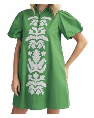 Jodifil Emerald Isle Embroidered Shift Dress - Green