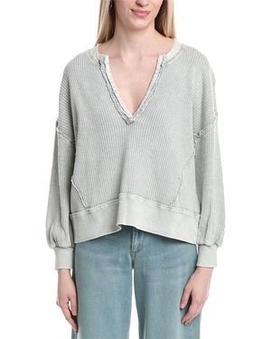 LaBiz Waffle Knit Dolman Pullover - Gray