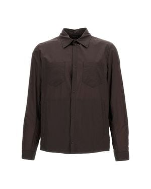 Herno Lightweight Technical Fabric Overshirt With Snap-Button Closure - Brown