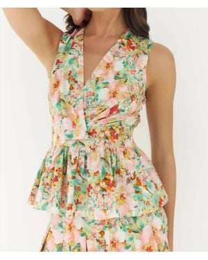 Hutch Chance Sleeveless V-Neck Top - Green
