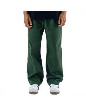 Students Golf Arts Baggy Herringbone Twill Pants - Green