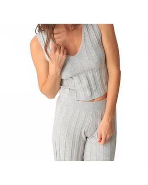 Electric and Rose Monteray Ribbed Knit Top - Gray