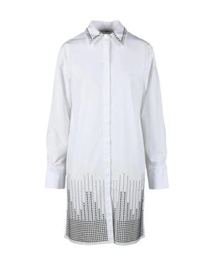 Rabanne Cotton Shirt With Geometric Dot Pattern - White