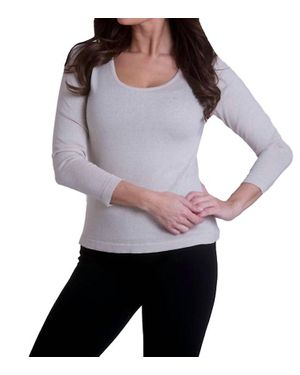 Angel Long Sleeve Scoop Neck Sweater - Gray