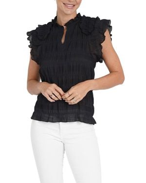 Love Token Gina Shirred Top - Black