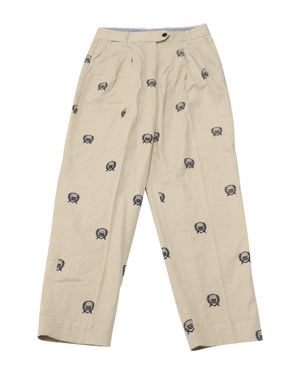 GANT Embroidered Pleated High-Waist Chinos - Natural