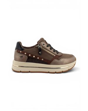 Mustang Lace-Up Sneakers Platform Sneakers - Brown