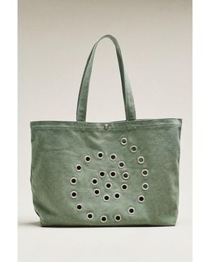Damson Madder Raine Eyelet Tote - Green