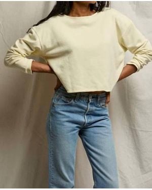 PERFECTWHITETEE Briana French Terry Top - Natural