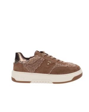 Nero Giardini Velour Curly Mou Sherpa Sneaker - Brown
