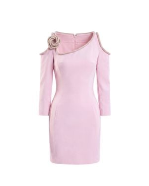 Saiid Kobeisy Mini Dress With Crystal Embellishments - Pink