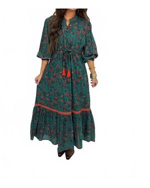 IslaPayal Cape Midi Dress - Green